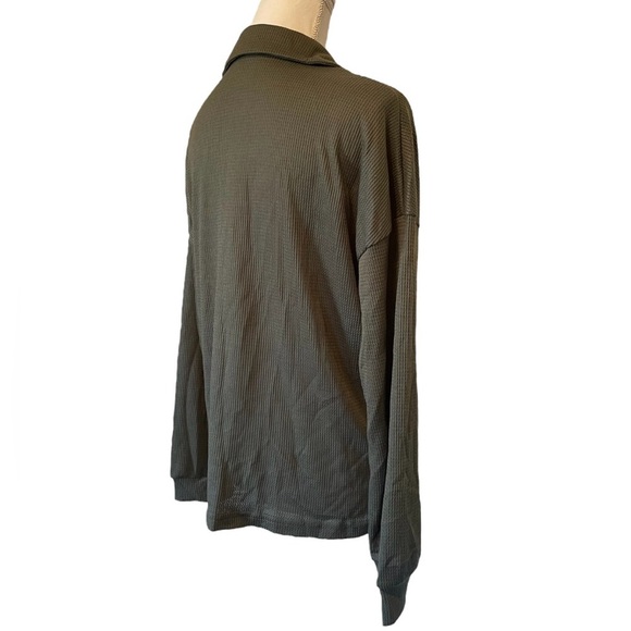 SHEIN Olive Green Long Sleeve Button-Up Women's Top Small - Picture 7 of 13